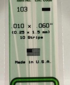 Listello polistirene 0.25x1.50 mm evergreen EV103